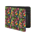 Watercolor Parrot Pattern Print Bifold Wallet