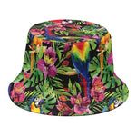 Watercolor Parrot Pattern Print Bucket Hat