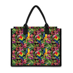 Watercolor Parrot Pattern Print Canvas Tote Bag