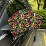 Watercolor Parrot Pattern Print Car Side Mirror Covers