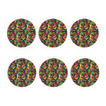 Watercolor Parrot Pattern Print Coaster Set