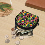 Watercolor Parrot Pattern Print Coin Purse