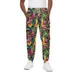 Watercolor Parrot Pattern Print Cotton Pants