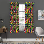 Watercolor Parrot Pattern Print Curtain