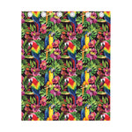 Watercolor Parrot Pattern Print Curtain