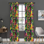 Watercolor Parrot Pattern Print Curtain