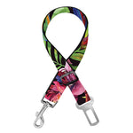 Watercolor Parrot Pattern Print Dog Seat Belt