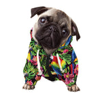 Watercolor Parrot Pattern Print Dog Zip Up Hoodie