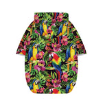 Watercolor Parrot Pattern Print Dog Zip Up Hoodie