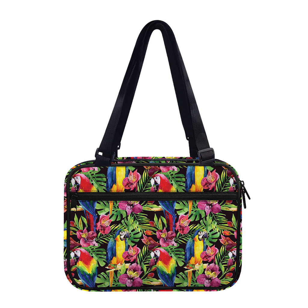 Watercolor Parrot Pattern Print Double Strap Bible Bag