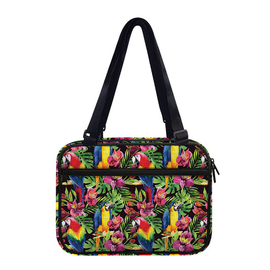 Watercolor Parrot Pattern Print Double Strap Bible Bag