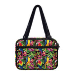 Watercolor Parrot Pattern Print Double Strap Bible Bag