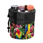 Watercolor Parrot Pattern Print Drawstring Makeup Bag