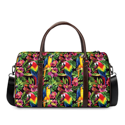 Watercolor Parrot Pattern Print Duffle Bag