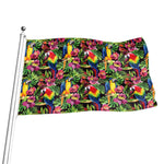 Watercolor Parrot Pattern Print Flag