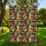 Watercolor Parrot Pattern Print Garden Flag