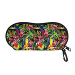 Watercolor Parrot Pattern Print Glasses Case