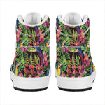 Watercolor Parrot Pattern Print High Top Leather Sneakers