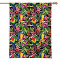 Watercolor Parrot Pattern Print House Flag