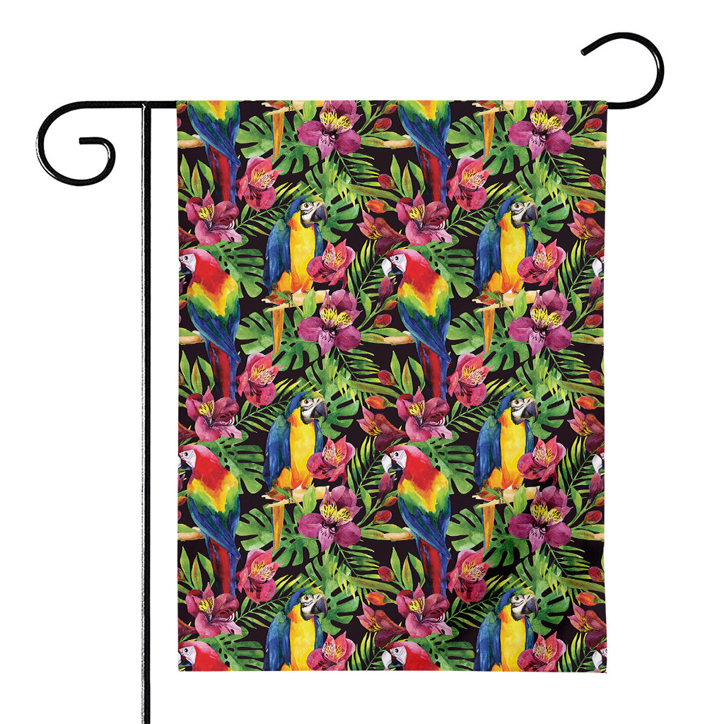 Watercolor Parrot Pattern Print House Flag