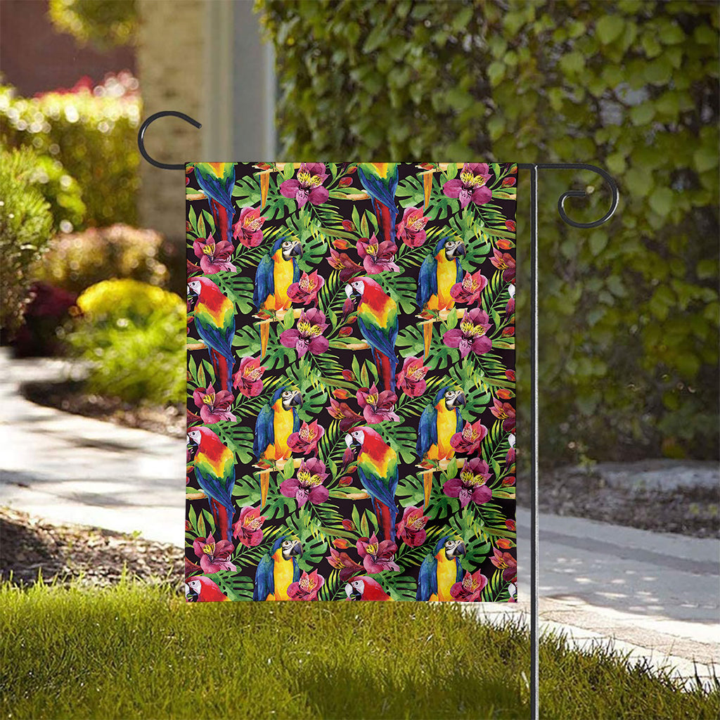 Watercolor Parrot Pattern Print House Flag