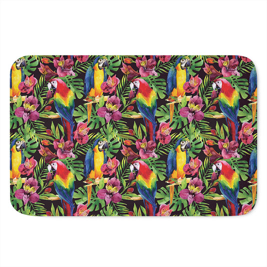 Watercolor Parrot Pattern Print Indoor Door Mat
