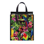 Watercolor Parrot Pattern Print Insulated Lunch Tote