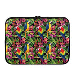 Watercolor Parrot Pattern Print Laptop Sleeve