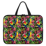 Watercolor Parrot Pattern Print Laptop Sleeve With Handle
