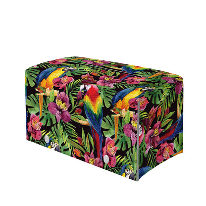 Watercolor Parrot Pattern Print Leather Tissue Box Cover