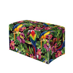 Watercolor Parrot Pattern Print Leather Tissue Box Cover