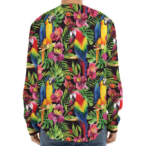 Watercolor Parrot Pattern Print Long Sleeve Baseball Jersey