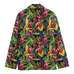 Watercolor Parrot Pattern Print Men's Blazer