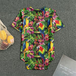 Watercolor Parrot Pattern Print Men's Bodysuit