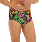 Watercolor Parrot Pattern Print Men's Briefs