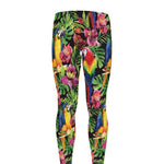 Watercolor Parrot Pattern Print Men's leggings