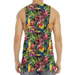 Watercolor Parrot Pattern Print Men's Muscle Tank Top