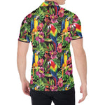 Watercolor Parrot Pattern Print Men's Shirt