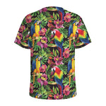 Watercolor Parrot Pattern Print Men's Sports T-Shirt