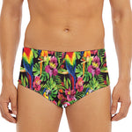 Watercolor Parrot Pattern Print Men's Triangle Swim Briefs
