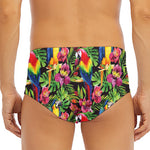 Watercolor Parrot Pattern Print Men's Triangle Swim Briefs