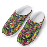 Watercolor Parrot Pattern Print Mesh Casual Shoes