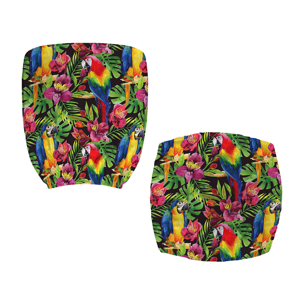 Watercolor Parrot Pattern Print Office Chair Cover