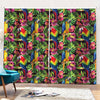 Watercolor Parrot Pattern Print Pencil Pleat Curtains