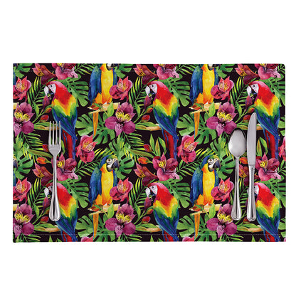 Watercolor Parrot Pattern Print Placemat