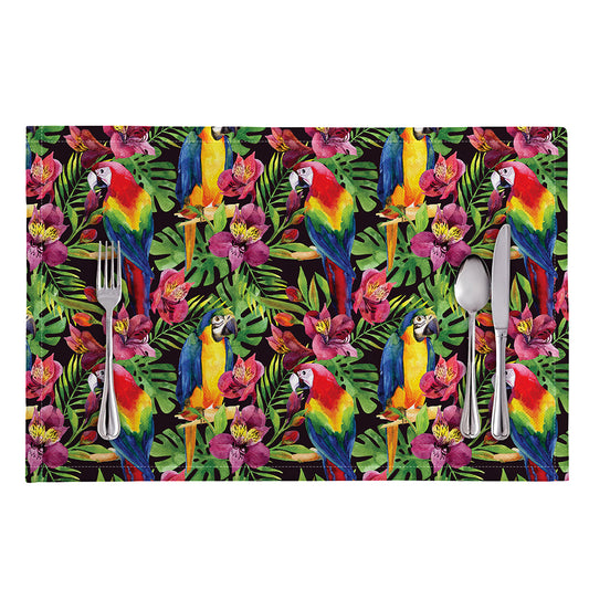 Watercolor Parrot Pattern Print Placemat