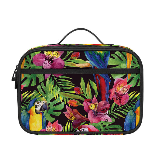 Watercolor Parrot Pattern Print Portable Lunch Bag