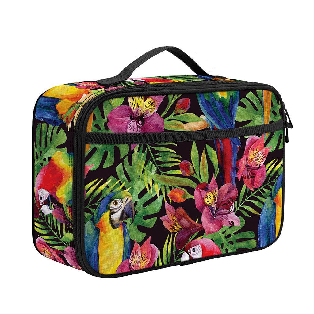 Watercolor Parrot Pattern Print Portable Lunch Bag