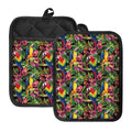 Watercolor Parrot Pattern Print Pot Holders With Pocket