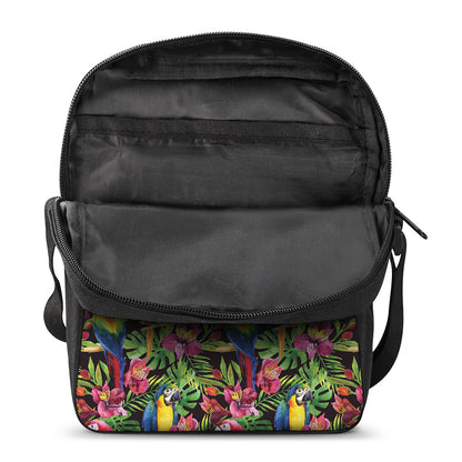 Watercolor Parrot Pattern Print Rectangular Crossbody Bag